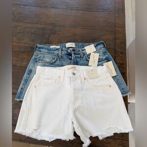 Stylish White & Blue Denim Shorts for Women